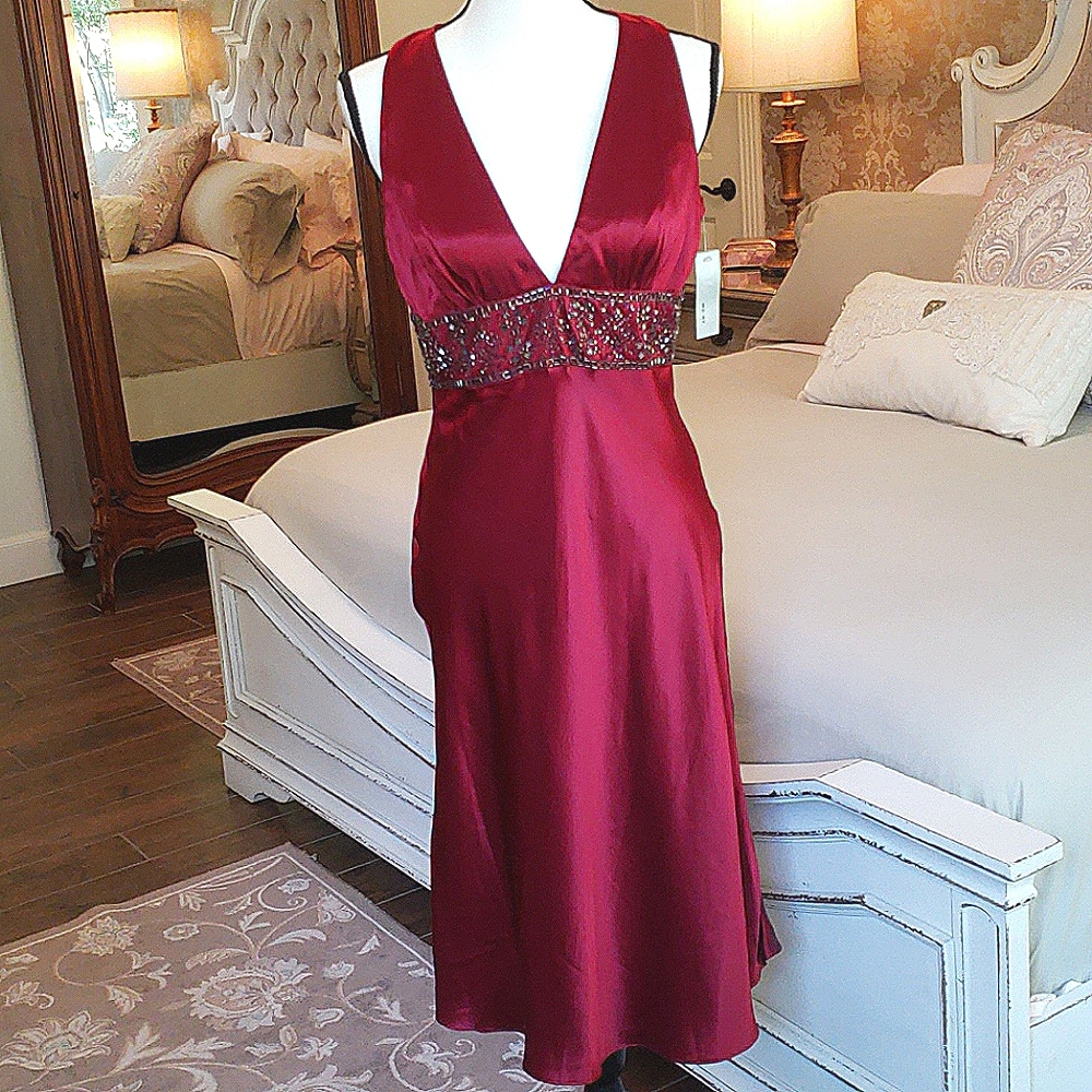 WDNY RED SILK DRESS